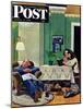 "After Dinner at the Farm," Saturday Evening Post Cover, March 27, 1948-John Falter-Mounted Giclee Print