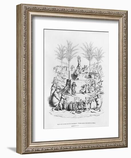 After Having a Glass of Sugar Water, the Famous Orator Comes Down the Platform', Illustration…-J.J. Grandville-Framed Giclee Print