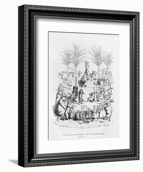 After Having a Glass of Sugar Water, the Famous Orator Comes Down the Platform', Illustration…-J.J. Grandville-Framed Giclee Print