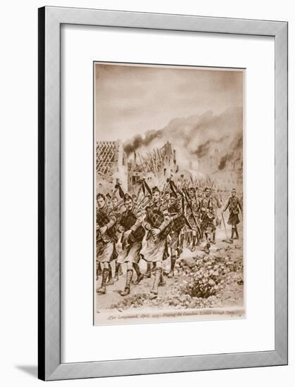 After Langemarck, April 1915: Playing the Canadian Scottish Through Ypres-Richard Caton Woodville-Framed Giclee Print