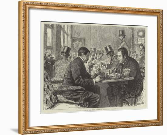 After Lunch in the City, a Game of Chess-null-Framed Giclee Print