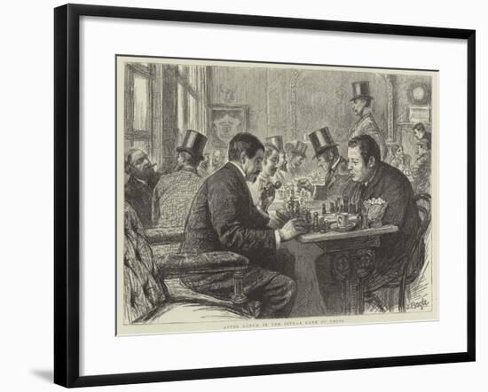 After Lunch in the City, a Game of Chess-null-Framed Giclee Print