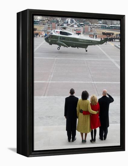After Obama Was Sworn in as the 44th President in Washington-null-Framed Premier Image Canvas
