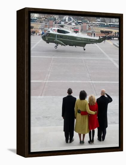 After Obama Was Sworn in as the 44th President in Washington-null-Framed Premier Image Canvas