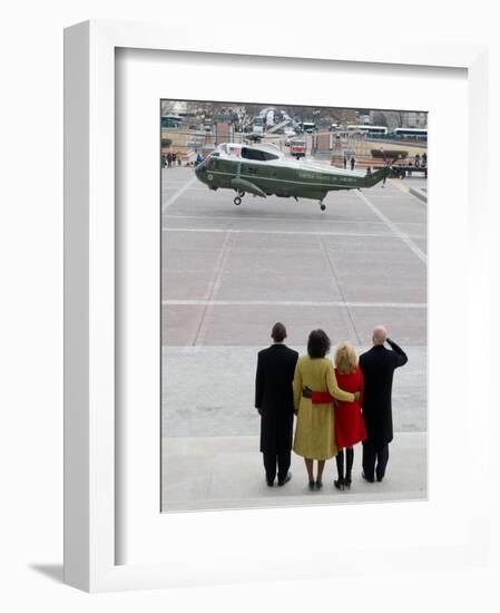 After Obama Was Sworn in as the 44th President in Washington-null-Framed Photographic Print