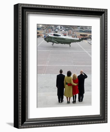 After Obama Was Sworn in as the 44th President in Washington-null-Framed Photographic Print