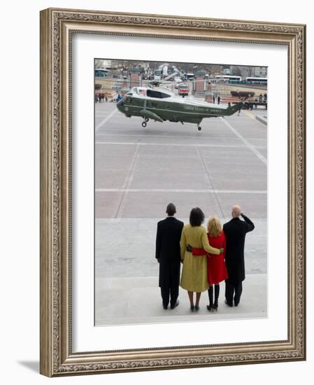 After Obama Was Sworn in as the 44th President in Washington-null-Framed Photographic Print