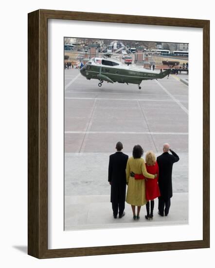 After Obama Was Sworn in as the 44th President in Washington-null-Framed Photographic Print