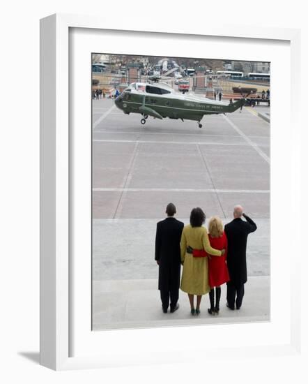 After Obama Was Sworn in as the 44th President in Washington-null-Framed Photographic Print