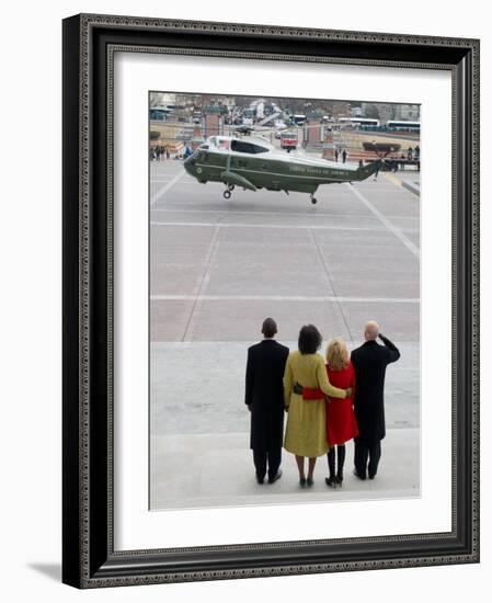 After Obama Was Sworn in as the 44th President in Washington-null-Framed Photographic Print