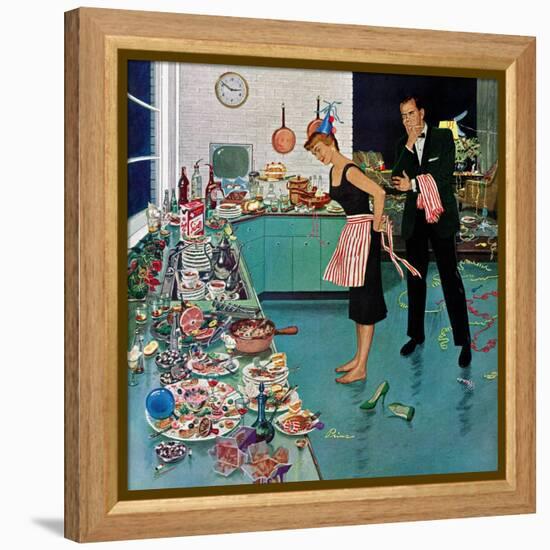 "After Party Clean-up," January 2, 1960-Ben Kimberly Prins-Framed Premier Image Canvas