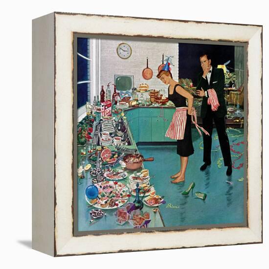 "After Party Clean-up," January 2, 1960-Ben Kimberly Prins-Framed Premier Image Canvas