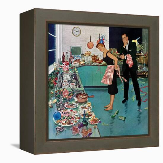 "After Party Clean-up," January 2, 1960-Ben Kimberly Prins-Framed Premier Image Canvas