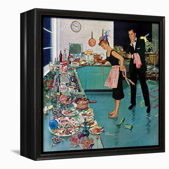 "After Party Clean-up," January 2, 1960-Ben Kimberly Prins-Framed Premier Image Canvas