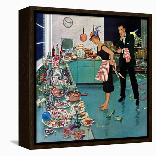 "After Party Clean-up," January 2, 1960-Ben Kimberly Prins-Framed Premier Image Canvas