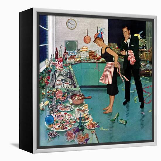 "After Party Clean-up," January 2, 1960-Ben Kimberly Prins-Framed Premier Image Canvas