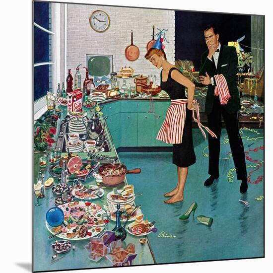 "After Party Clean-up," January 2, 1960-Ben Kimberly Prins-Mounted Giclee Print