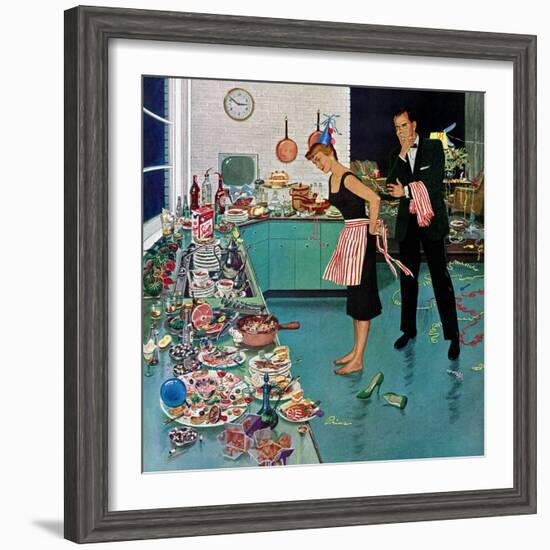 "After Party Clean-up," January 2, 1960-Ben Kimberly Prins-Framed Giclee Print