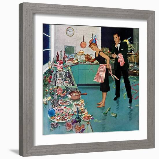 "After Party Clean-up," January 2, 1960-Ben Kimberly Prins-Framed Giclee Print