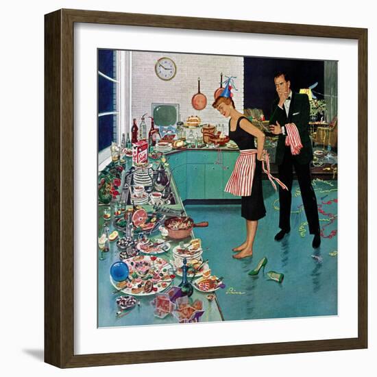 "After Party Clean-up," January 2, 1960-Ben Kimberly Prins-Framed Giclee Print