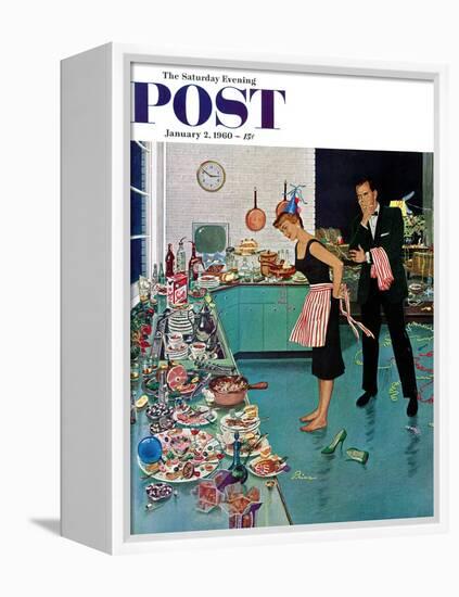 "After Party Clean-up," Saturday Evening Post Cover, January 2, 1960-Ben Kimberly Prins-Framed Premier Image Canvas