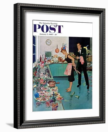 "After Party Clean-up," Saturday Evening Post Cover, January 2, 1960-Ben Kimberly Prins-Framed Giclee Print