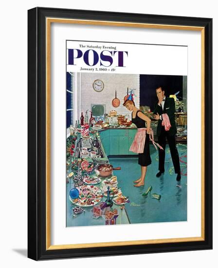 "After Party Clean-up," Saturday Evening Post Cover, January 2, 1960-Ben Kimberly Prins-Framed Giclee Print