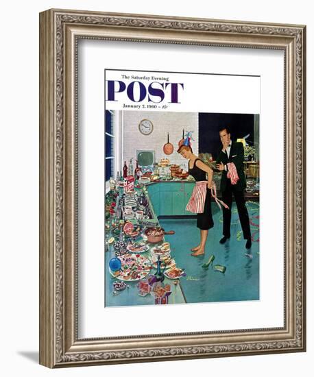 "After Party Clean-up," Saturday Evening Post Cover, January 2, 1960-Ben Kimberly Prins-Framed Giclee Print