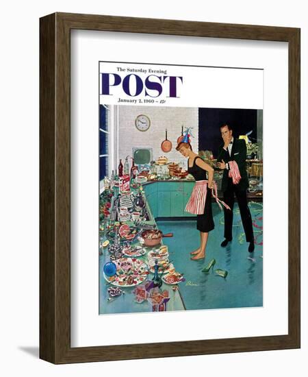 "After Party Clean-up," Saturday Evening Post Cover, January 2, 1960-Ben Kimberly Prins-Framed Giclee Print