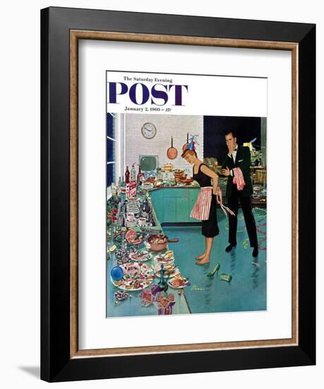 "After Party Clean-up," Saturday Evening Post Cover, January 2, 1960-Ben Kimberly Prins-Framed Giclee Print