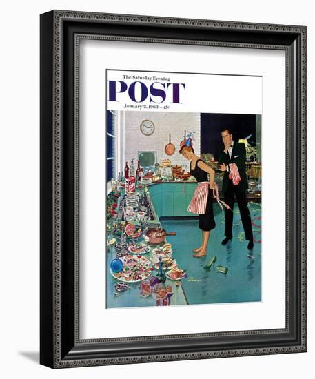 "After Party Clean-up," Saturday Evening Post Cover, January 2, 1960-Ben Kimberly Prins-Framed Giclee Print