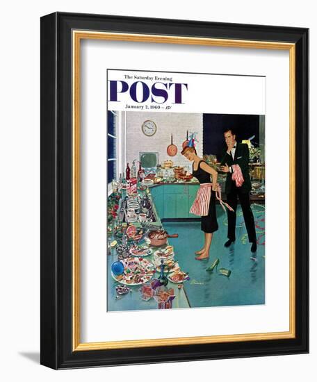 "After Party Clean-up," Saturday Evening Post Cover, January 2, 1960-Ben Kimberly Prins-Framed Giclee Print