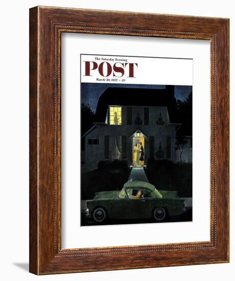 "After Party Talk" Saturday Evening Post Cover, March 30, 1957-George Hughes-Framed Giclee Print