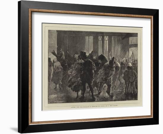 After the Bal-Masque, a Sketch in Paris on a Wet Night-Henry Woods-Framed Giclee Print