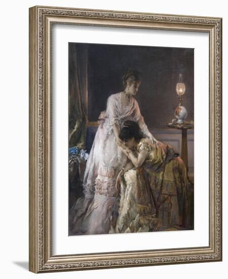 After the Ball or Confidence-Alfred Emile Léopold Stevens-Framed Art Print