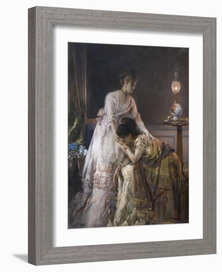 After the Ball or Confidence-Alfred Emile Léopold Stevens-Framed Art Print