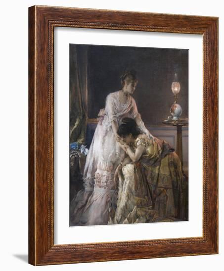 After the Ball or Confidence-Alfred Emile Léopold Stevens-Framed Art Print