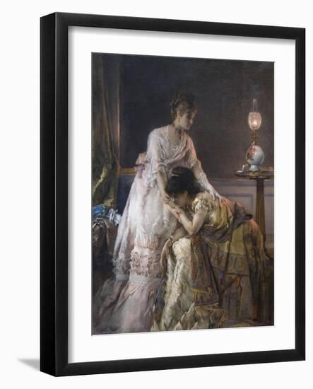 After the Ball or Confidence-Alfred Emile Léopold Stevens-Framed Art Print