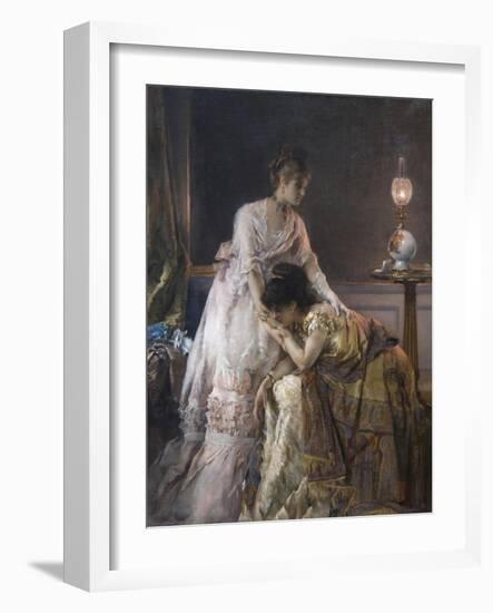 After the Ball or Confidence-Alfred Emile Léopold Stevens-Framed Art Print