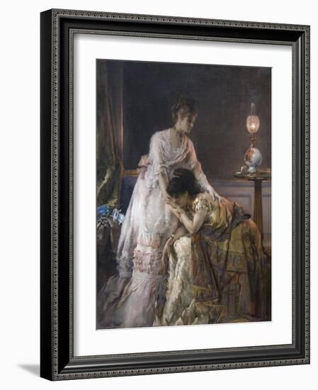 After the Ball or Confidence-Alfred Emile Léopold Stevens-Framed Art Print