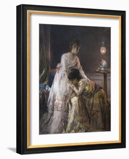 After the Ball or Confidence-Alfred Emile Léopold Stevens-Framed Art Print