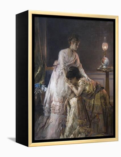 After the Ball or Confidence-Alfred Emile Léopold Stevens-Framed Stretched Canvas