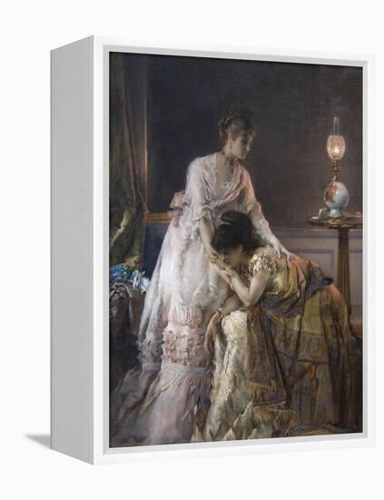 After the Ball or Confidence-Alfred Emile Léopold Stevens-Framed Stretched Canvas