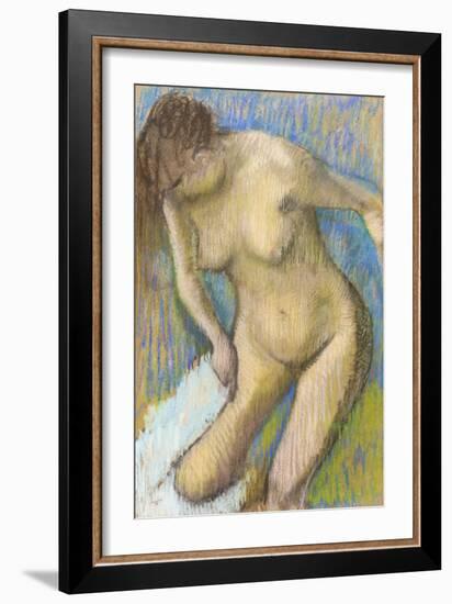 After the bath, 1886 about (pastel)-Edgar Degas-Framed Giclee Print