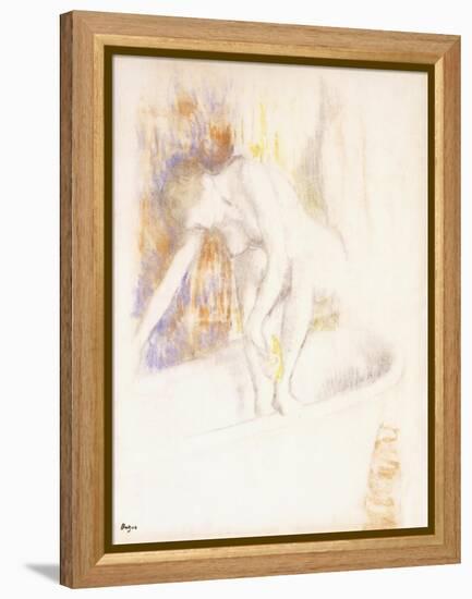 After the Bath, 1890-1900-Edgar Degas-Framed Premier Image Canvas