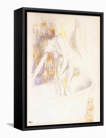 After the Bath, 1890-1900-Edgar Degas-Framed Premier Image Canvas