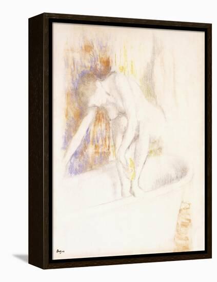 After the Bath, 1890-1900-Edgar Degas-Framed Premier Image Canvas