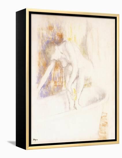 After the Bath, 1890-1900-Edgar Degas-Framed Premier Image Canvas