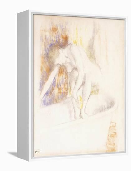 After the Bath, 1890-1900-Edgar Degas-Framed Premier Image Canvas