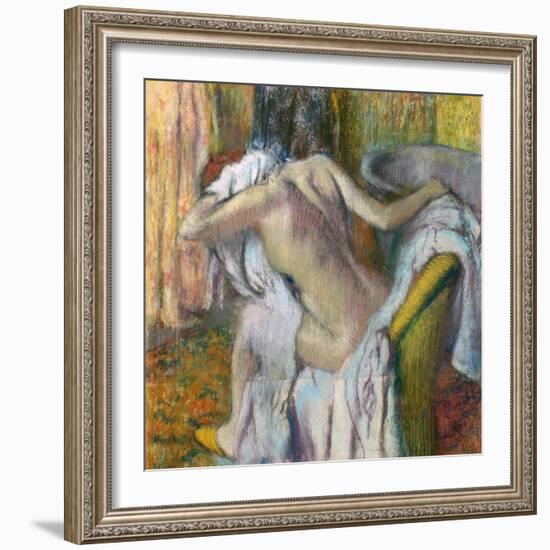 After the Bath, C. 1890-Edgar Degas-Framed Giclee Print